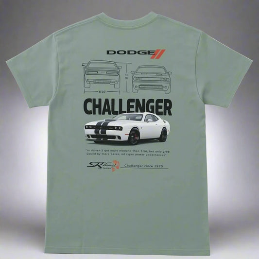 Dodge Challenger Car Graphic T-Shirt - Mint Green